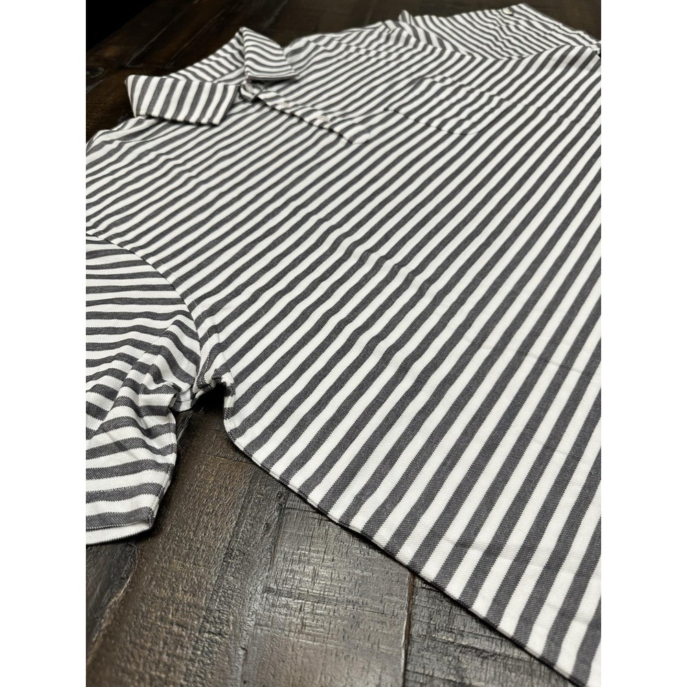 Onward Reserve Loyalty Line Polo Shirt Mens 2XL Gray White Stripe Stretch Pocket